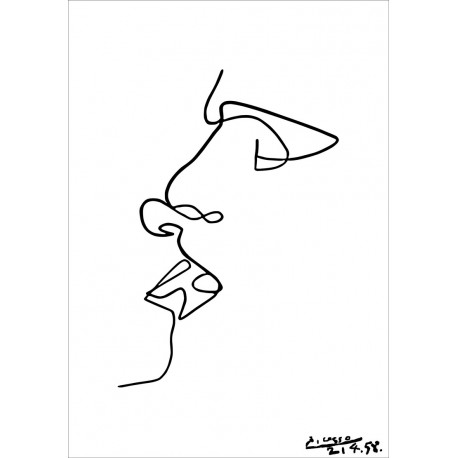 Poster Picasso Art. 21 cm 35x50 semplici linee Stampa Falsi d'Autore Affiche Plakat