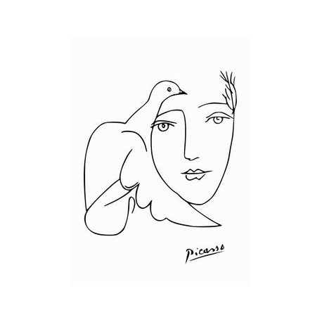 Poster Picasso Art. 24 cm 35x50 semplici linee Stampa Falsi d'Autore Affiche Plakat