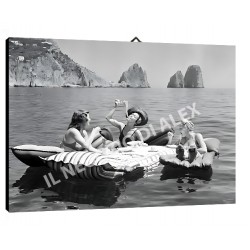 Quadro Mangiaspaghetti Art. 75 cm 35x50 Capri Trasporto Gratis intelaiato pronto da appendere Stampa su tela Canvas
