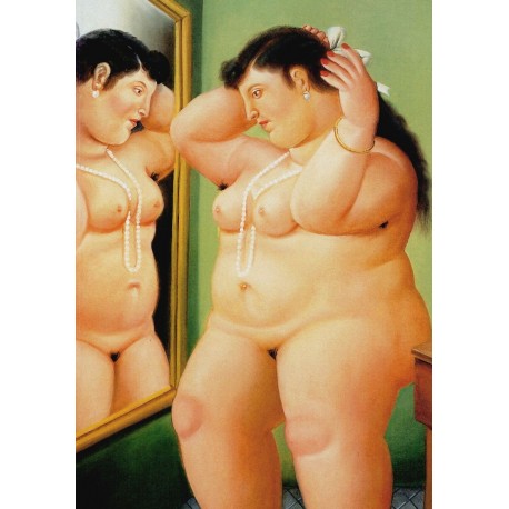 Poster Botero Art. 03 donna allo specchio cm 35x50 Stampa Falsi d'Autore Affiche Plakat Fine Art